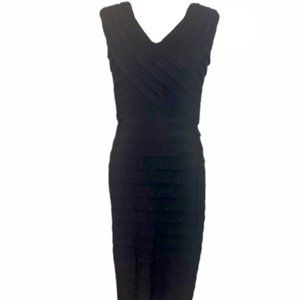 Adrianna Papell V-Neck Black Evening Dress